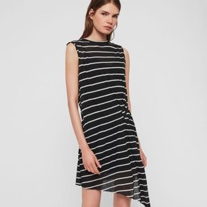 ALL SAINTS PLEATED DUMA STRIPED DRESS